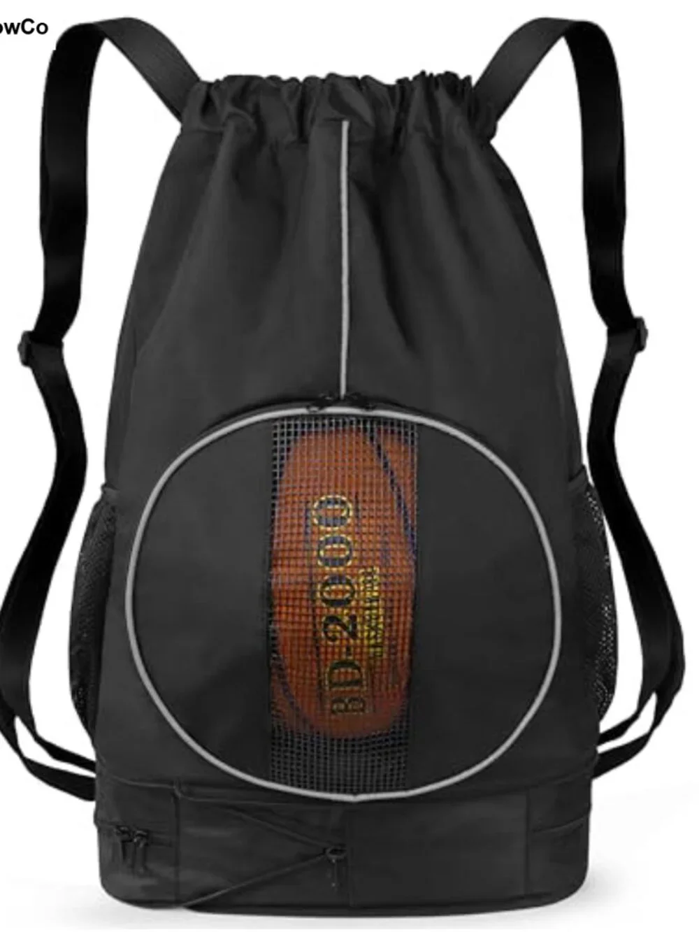 45L Drawstring Basketball Backpack with Shoe Compartment & Wet Pockets Gym Bag